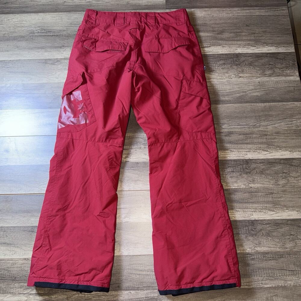 DC Shoes Snowboard Ski Pants Mens Small Red 10K Waterproof Cargo Winter Snow